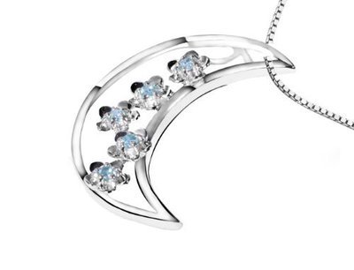 意洋月牙湾925天然蓝晶吊坠YP08128 轻盈臻美，触手可及